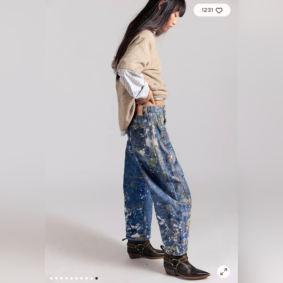 We The Free Good Luck Barrel Illusions Jeans 24 $248 - Picture 10 of 10